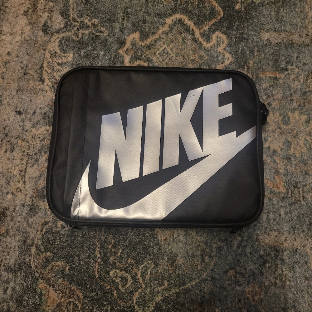 Nike Black Silver Swoosh Lunch Box Like New